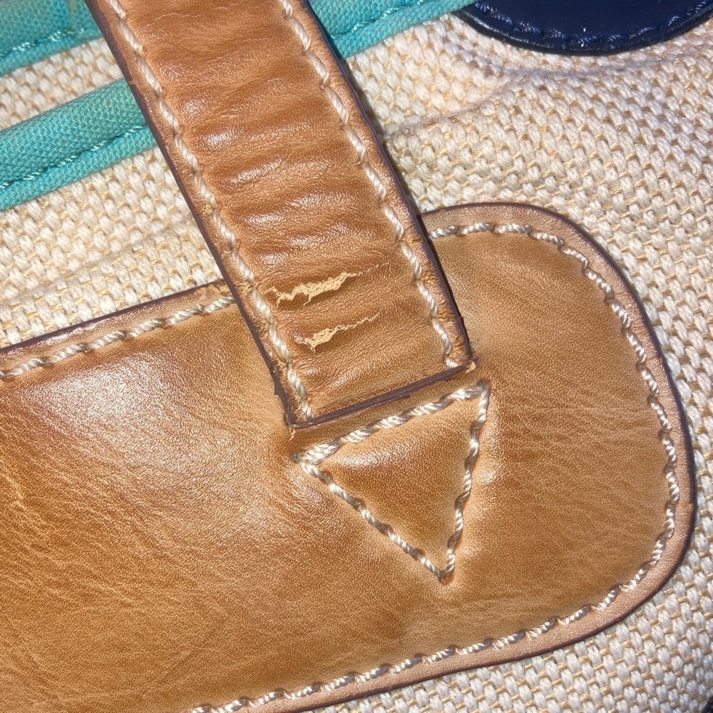 Fossil Blue and Tan Polka Dot Tote - Picture 6 of 6